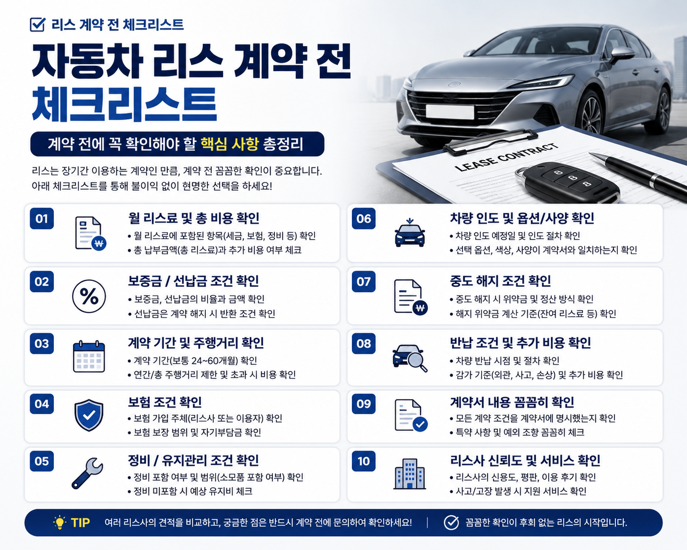 자동차 리스 계약 전 체크리스트