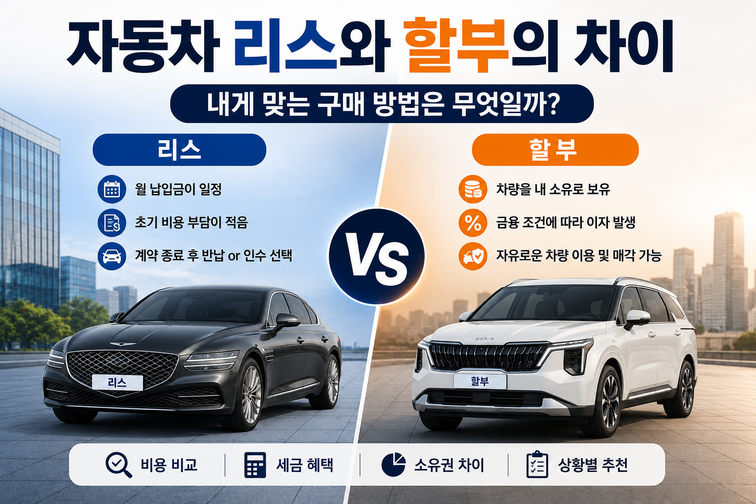 자동차 리스와 할부 차이