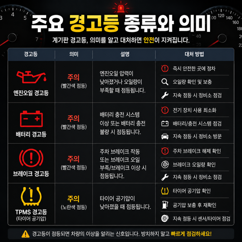 자동차 경고등 종류 1