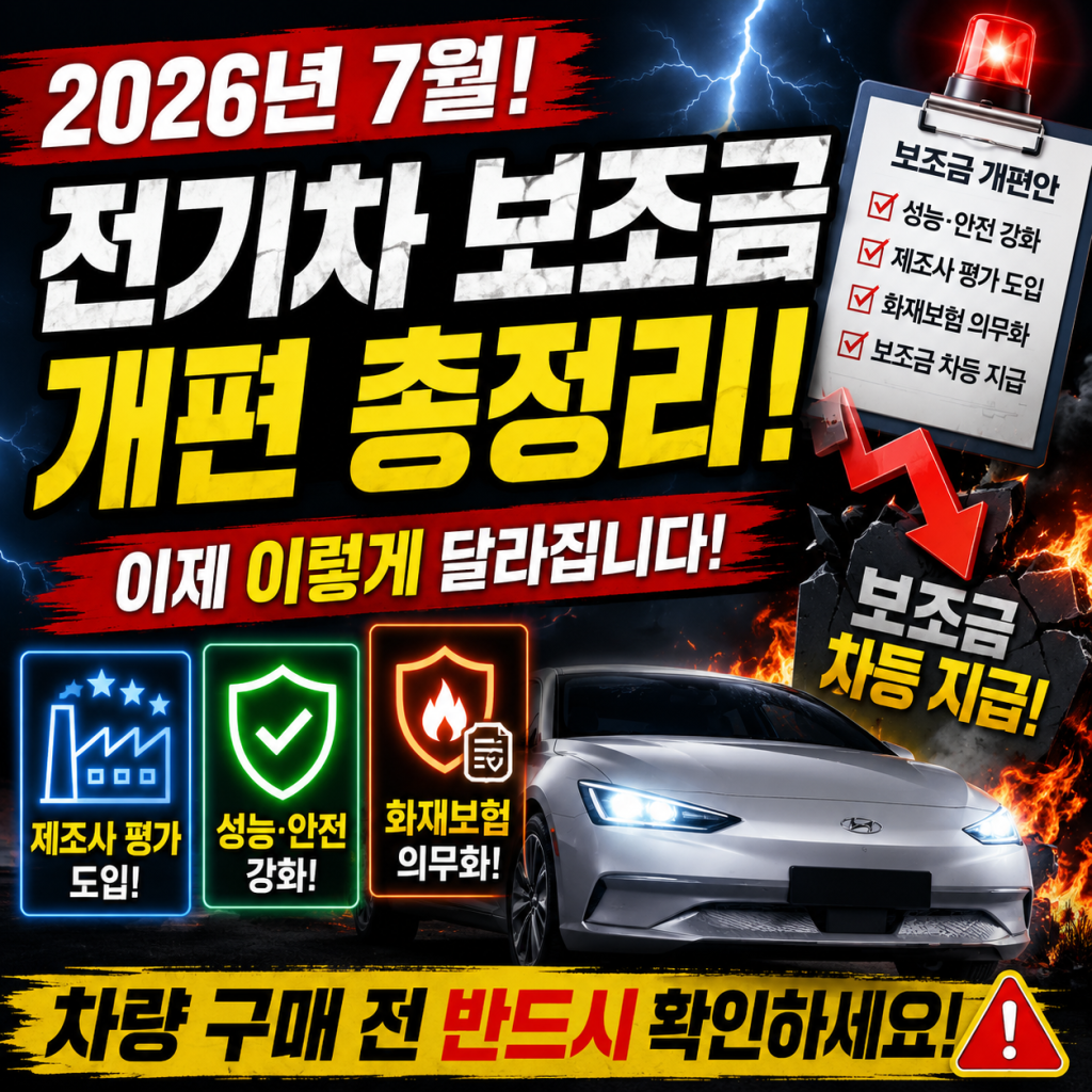 2026년 7월 전기차 보조금 개편