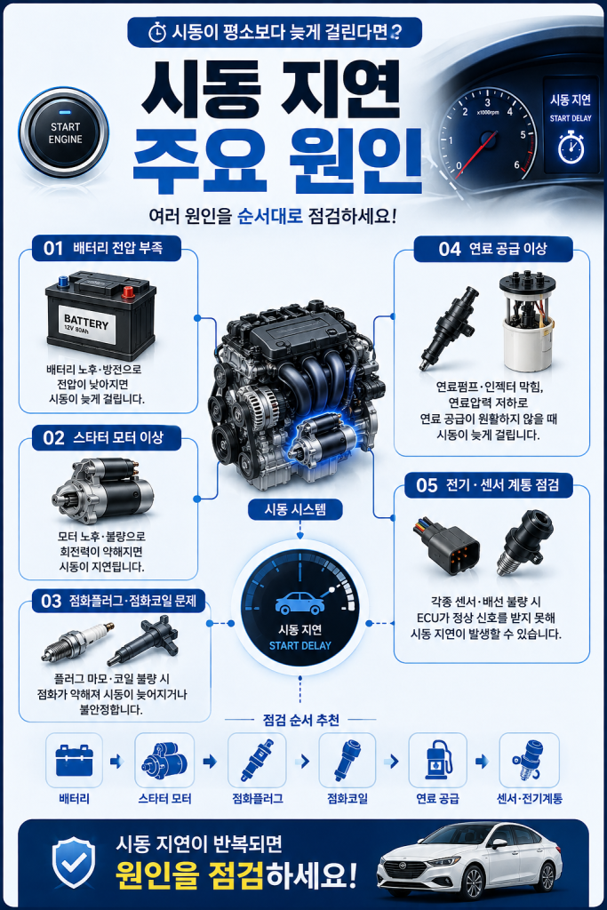 자동차 시동 늦게 걸리는 원인 1