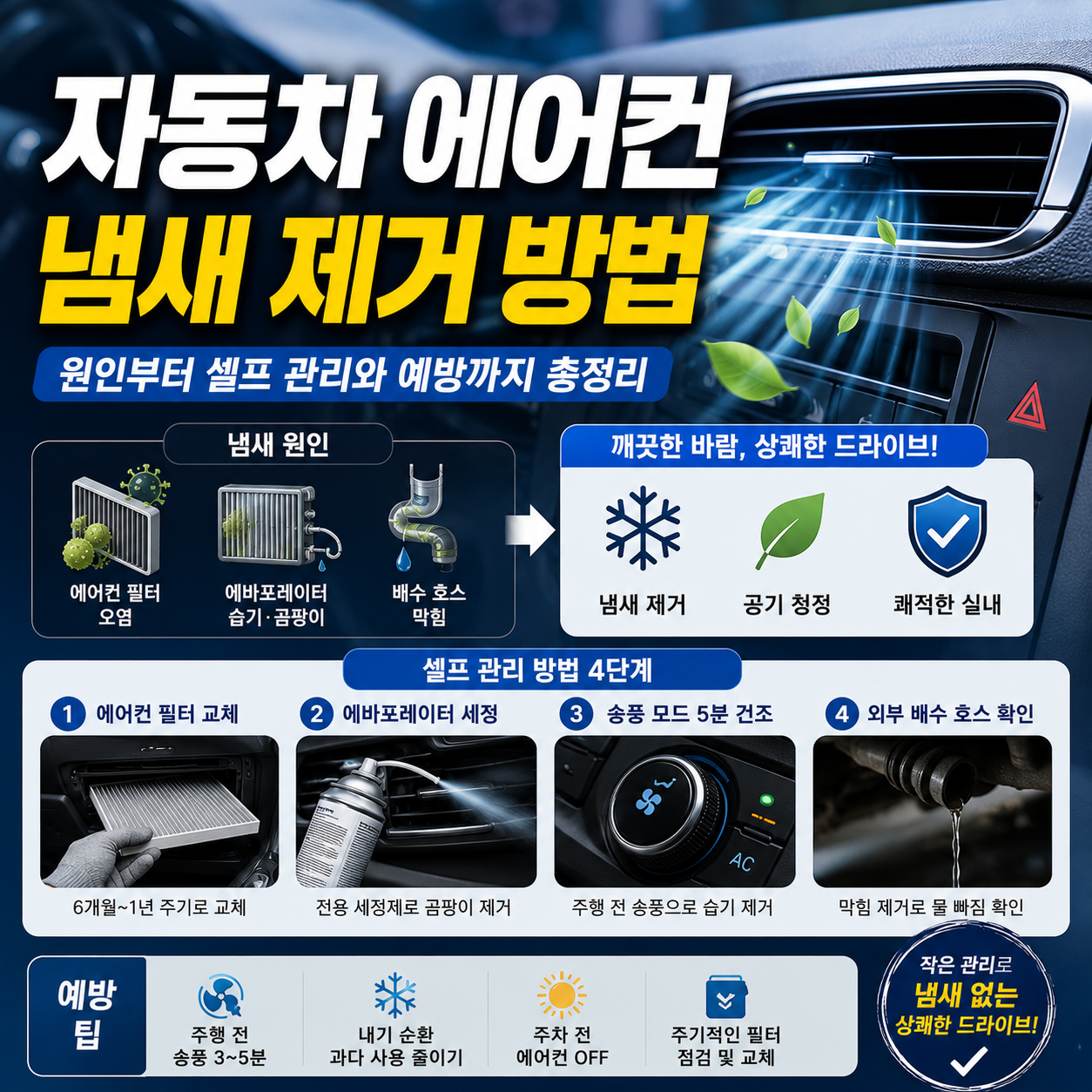 자동차 에어컨 냄새 제거 방법