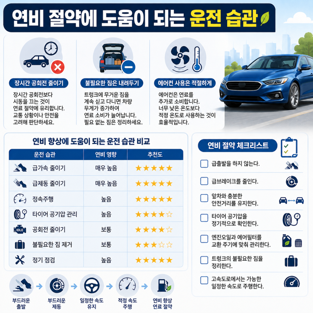 자동차 연비 높이는 운전 습관 1