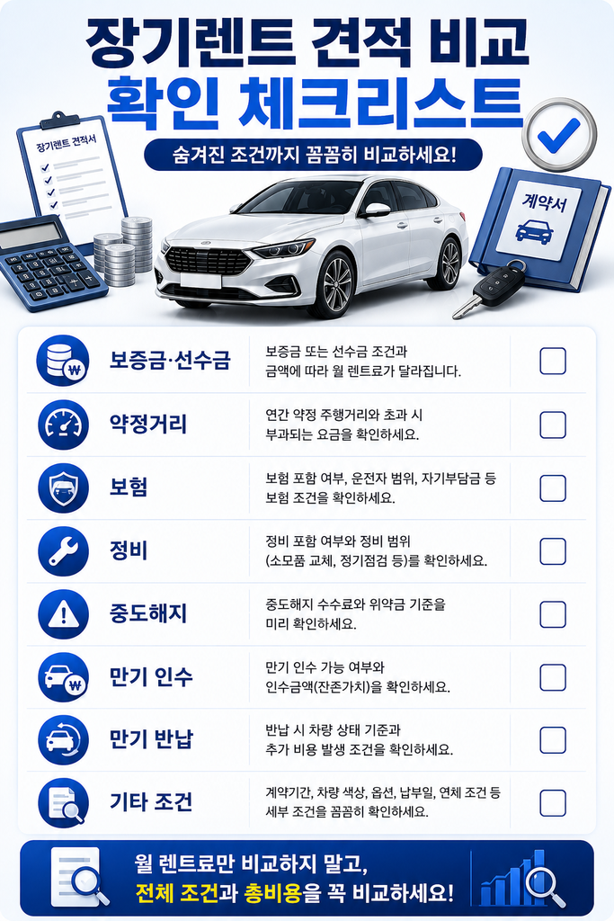 장기렌트 견적 비교 2