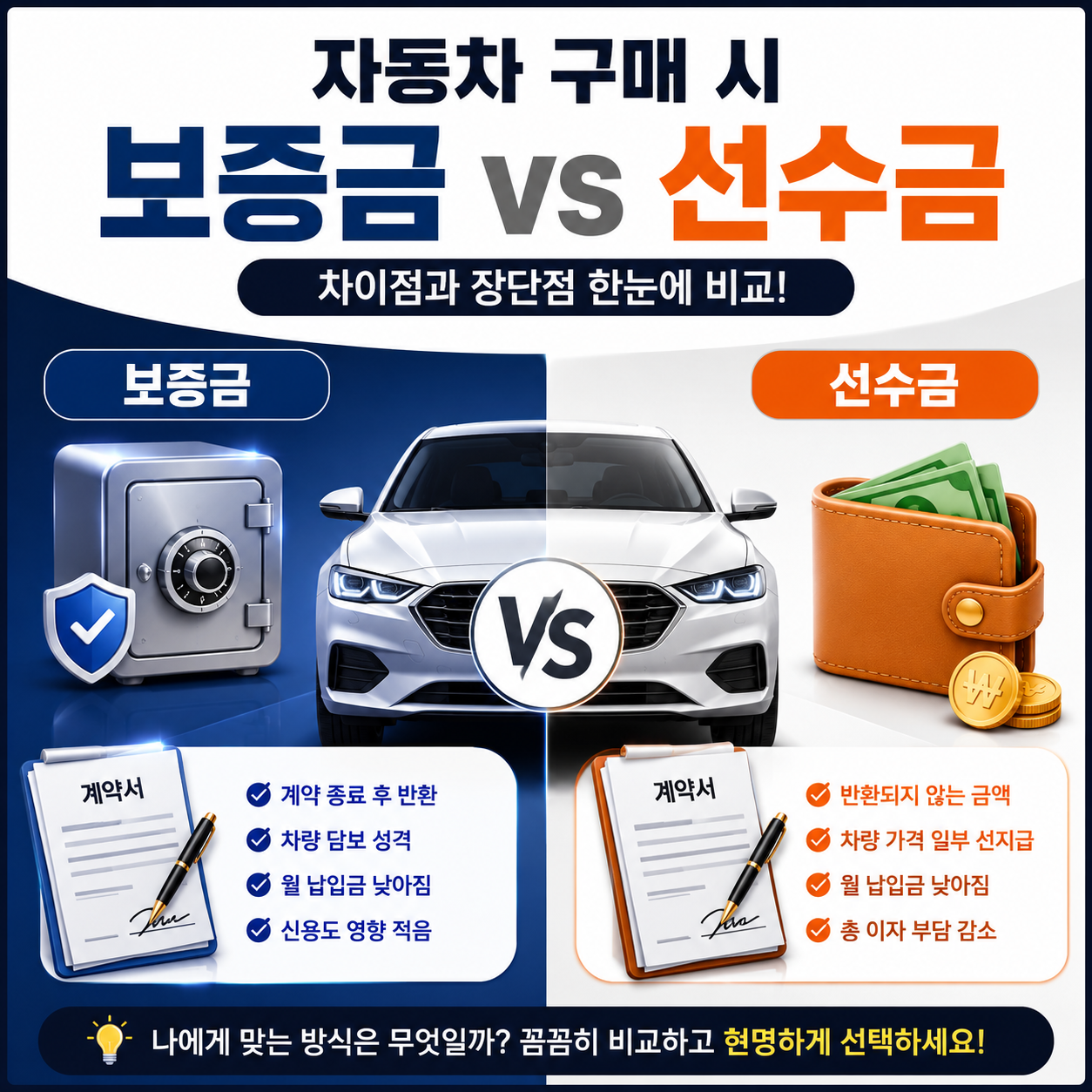 장기렌트 보증금과 선수금 차이