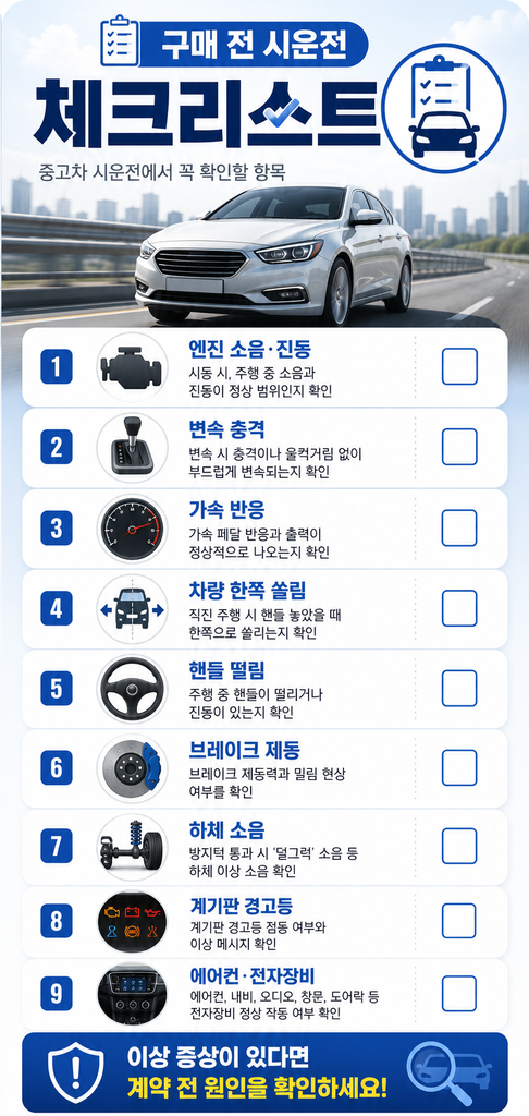 중고차 시운전 체크리스트 2