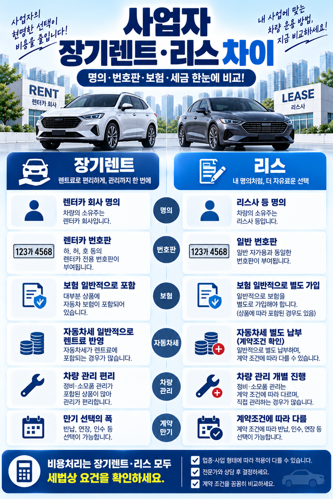 사업자 장기렌트 리스 1