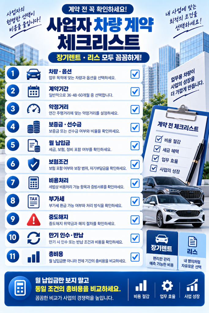 사업자 장기렌트 리스 2