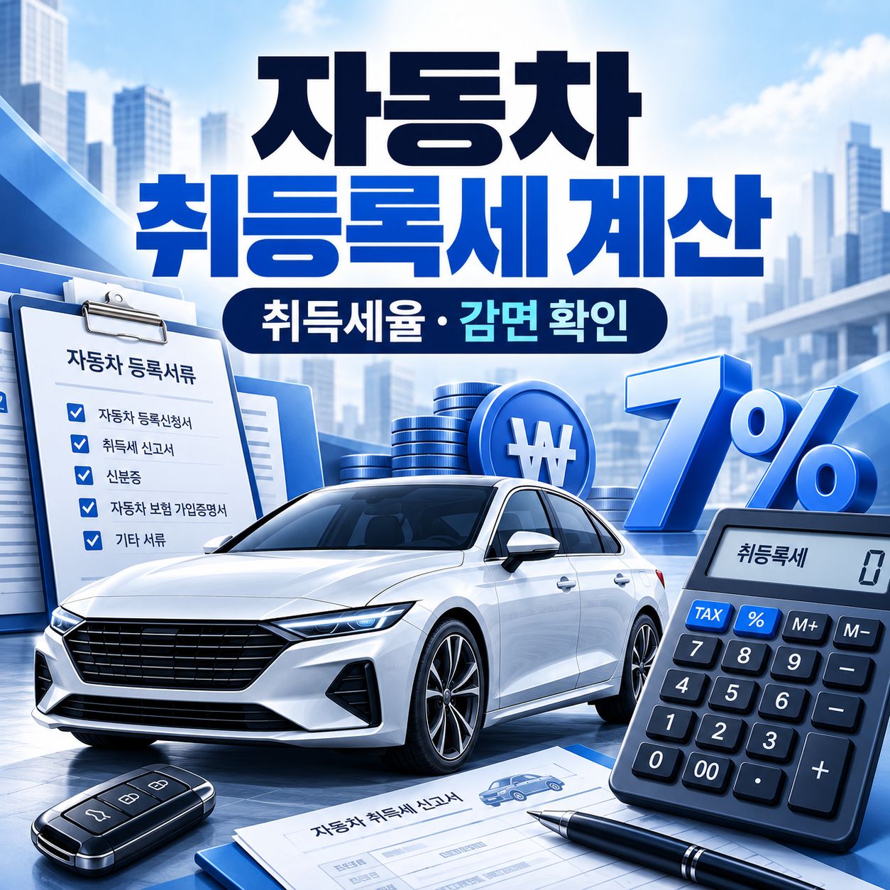 자동차 취등록세 계산