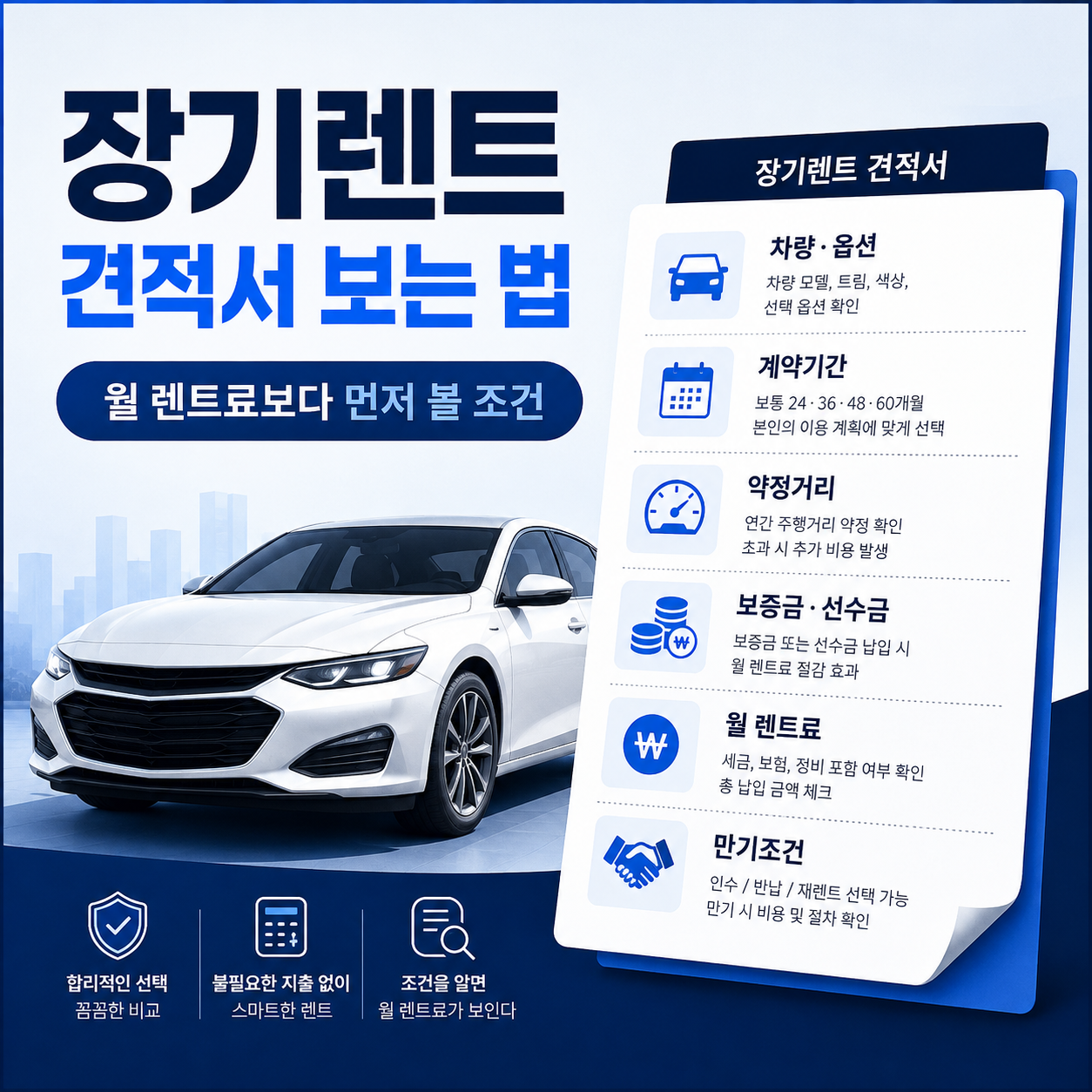 장기렌트 견적서 보는 법