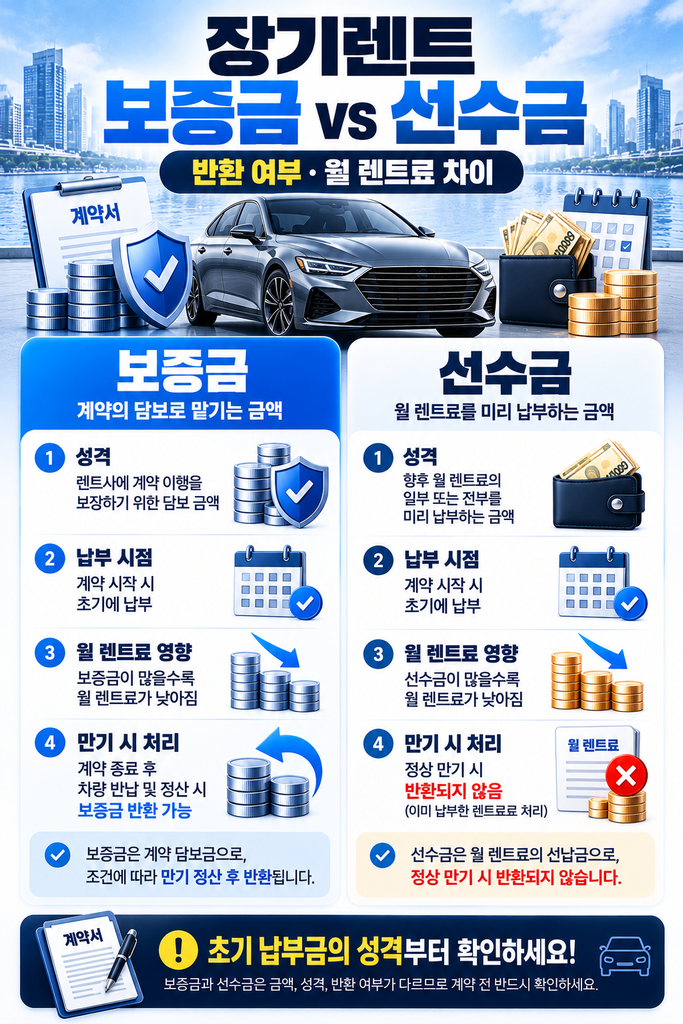 장기렌트 보증금 선수금 차이 1