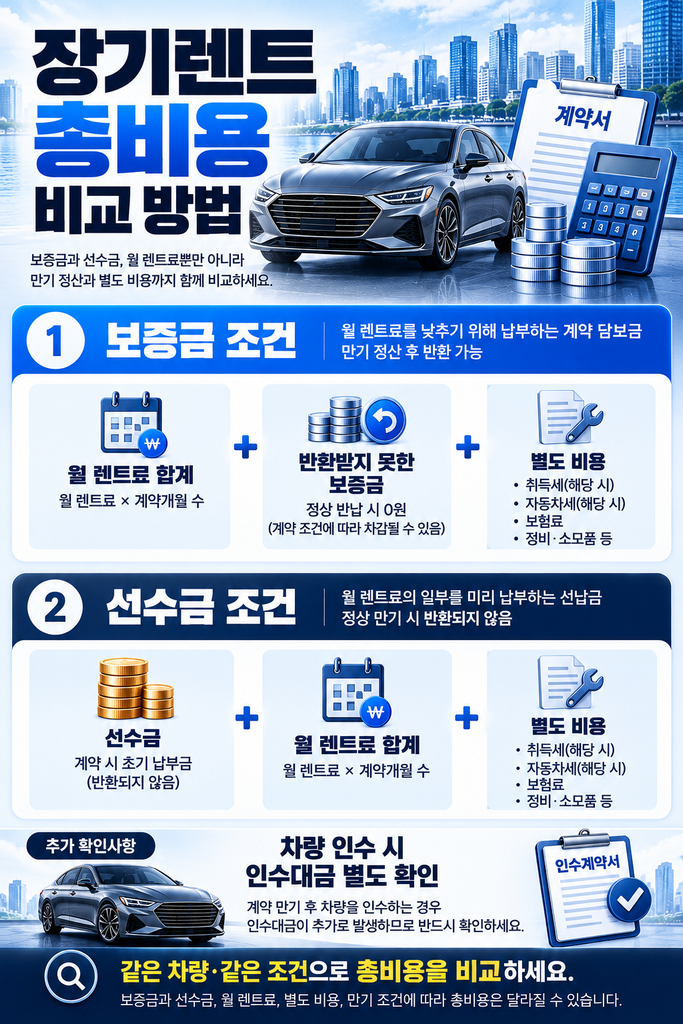 장기렌트 보증금 선수금 차이 2