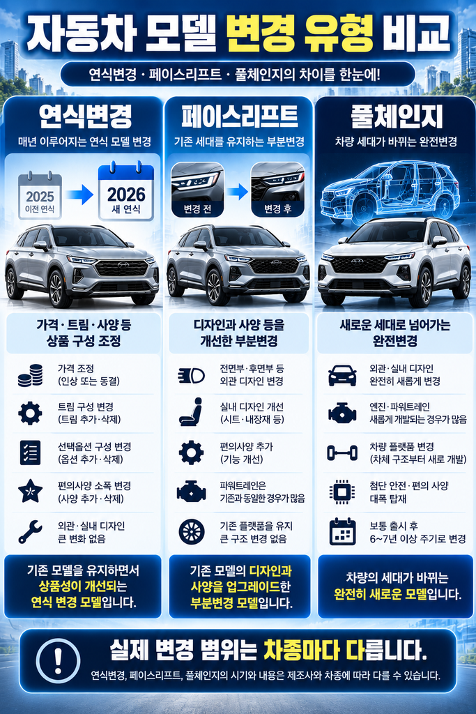 페이스리프트 풀체인지 차이 1